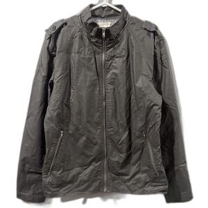 Shades Of Greige Jacket Men's Size Large Gray Faux Leather Lightweight